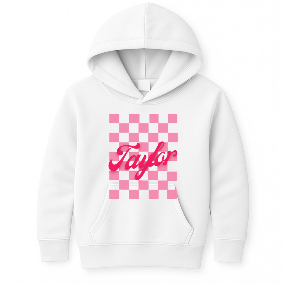 Retro Taylor Personalized Groovy Birthday Girl Design Kids Hoodie