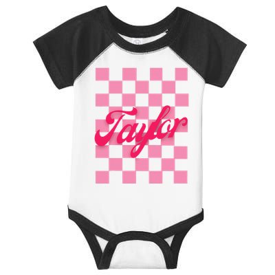 Retro Taylor Personalized Groovy Birthday Girl Design Infant Baby Jersey Bodysuit