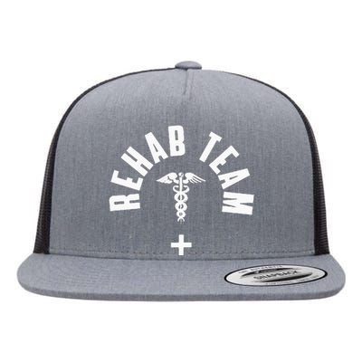 Rehab Team Pocket Outfit Physical Therapy Month Flat Bill Trucker Hat