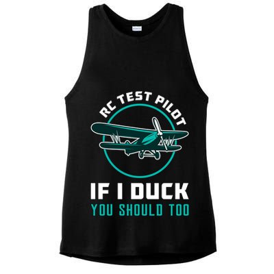 Rc Test Pilot If I Duck Model Airplane Vintage Rc Plane Gift Ladies PosiCharge Tri-Blend Wicking Tank