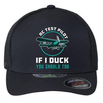 Rc Test Pilot If I Duck Model Airplane Vintage Rc Plane Gift Flexfit Unipanel Trucker Cap