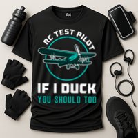 Rc Test Pilot If I Duck Model Airplane Vintage Rc Plane Gift Performance Shirt
