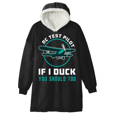 Rc Test Pilot If I Duck Model Airplane Vintage Rc Plane Gift Hooded Wearable Blanket