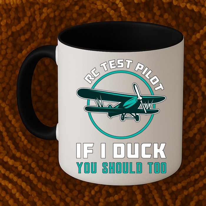 Rc Test Pilot If I Duck Model Airplane Vintage Rc Plane Gift Mug