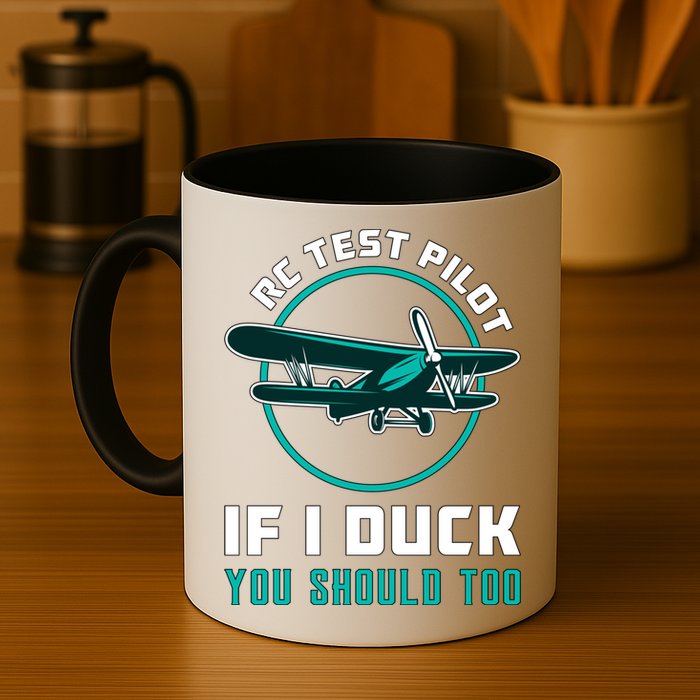 Rc Test Pilot If I Duck Model Airplane Vintage Rc Plane Gift Mug