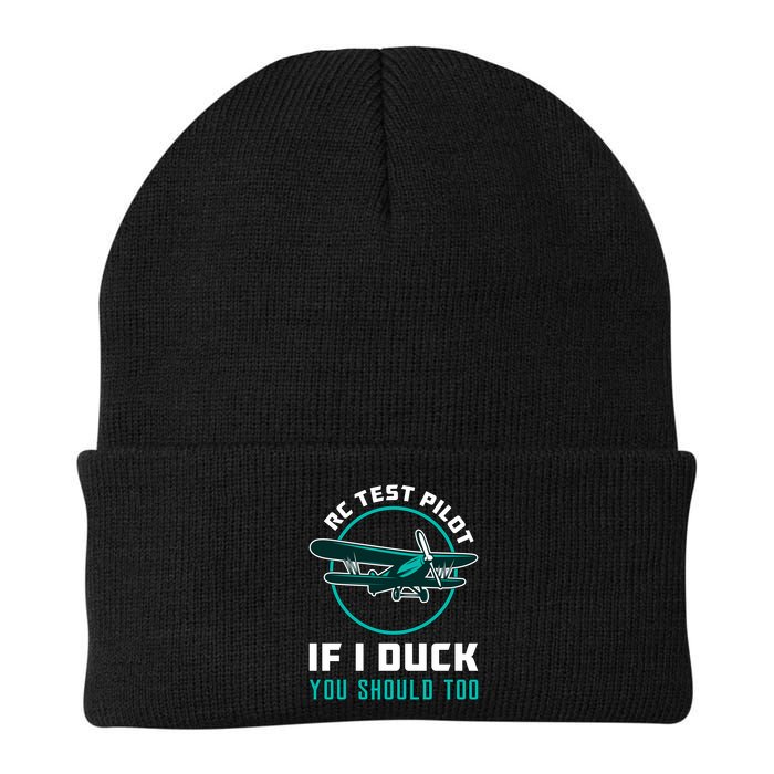 Rc Test Pilot If I Duck Model Airplane Vintage Rc Plane Gift Beanie