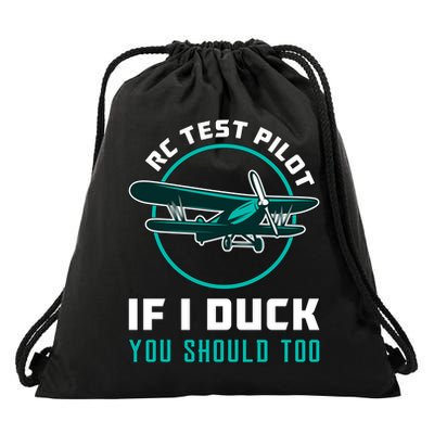 Rc Test Pilot If I Duck Model Airplane Vintage Rc Plane Gift Drawstring Bag