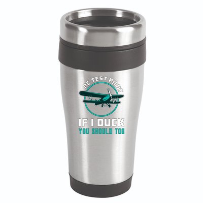 Rc Test Pilot If I Duck Model Airplane Vintage Rc Plane Gift 16oz Travel Tumbler