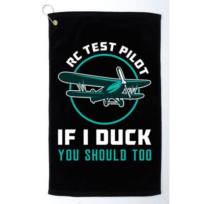 Rc Test Pilot If I Duck Model Airplane Vintage Rc Plane Gift Golf Towel