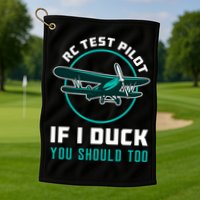 Rc Test Pilot If I Duck Model Airplane Vintage Rc Plane Gift Golf Towel