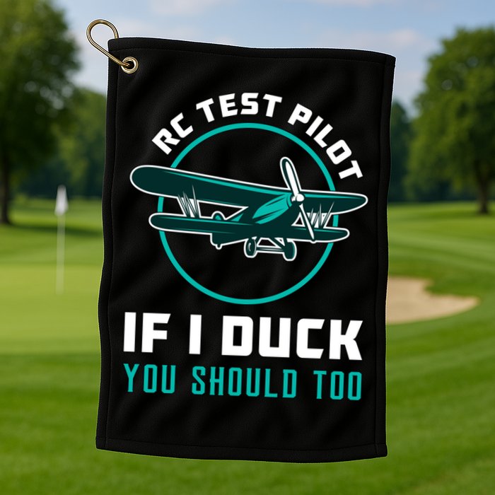 Rc Test Pilot If I Duck Model Airplane Vintage Rc Plane Gift Golf Towel