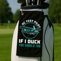 Rc Test Pilot If I Duck Model Airplane Vintage Rc Plane Gift Golf Towel
