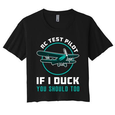 Rc Test Pilot If I Duck Model Airplane Vintage Rc Plane Gift Crop Top