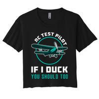 Rc Test Pilot If I Duck Model Airplane Vintage Rc Plane Gift Crop Top