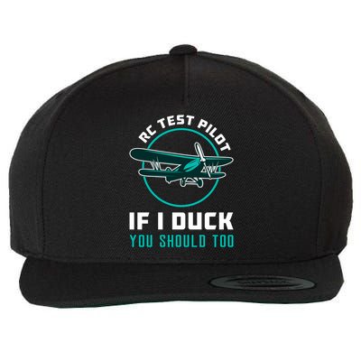 Rc Test Pilot If I Duck Model Airplane Vintage Rc Plane Gift Wool Snapback Cap