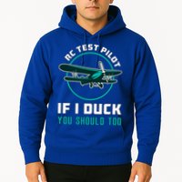 Rc Test Pilot If I Duck Model Airplane Vintage Rc Plane Gift Hoodie