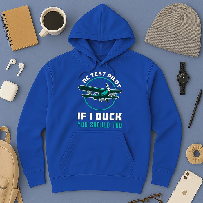 Rc Test Pilot If I Duck Model Airplane Vintage Rc Plane Gift Hoodie