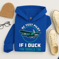 Rc Test Pilot If I Duck Model Airplane Vintage Rc Plane Gift Hoodie