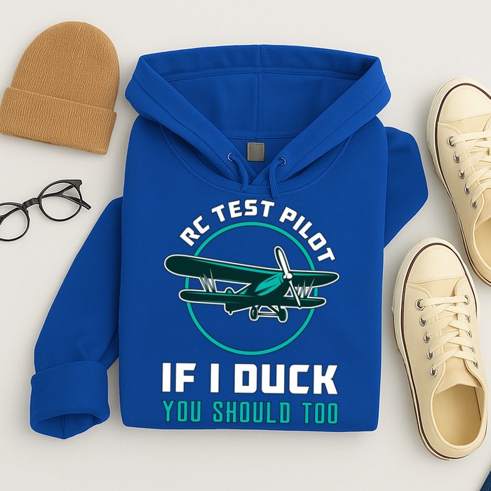 Rc Test Pilot If I Duck Model Airplane Vintage Rc Plane Gift Hoodie