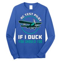 Rc Test Pilot If I Duck Model Airplane Vintage Rc Plane Gift Long Sleeve Shirt