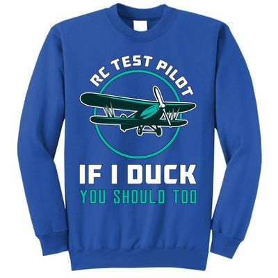 Rc Test Pilot If I Duck Model Airplane Vintage Rc Plane Gift Sweatshirt