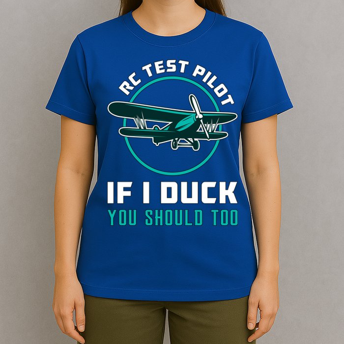 Rc Test Pilot If I Duck Model Airplane Vintage Rc Plane Gift T-Shirt