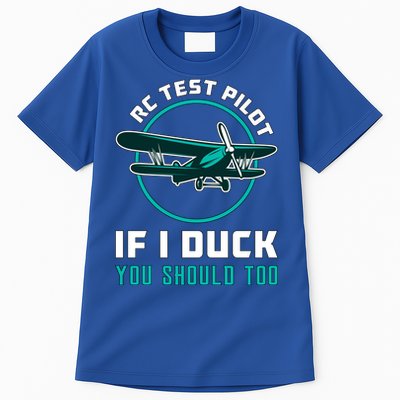 Rc Test Pilot If I Duck Model Airplane Vintage Rc Plane Gift Tall T-Shirt