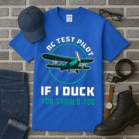 Rc Test Pilot If I Duck Model Airplane Vintage Rc Plane Gift Tall T-Shirt