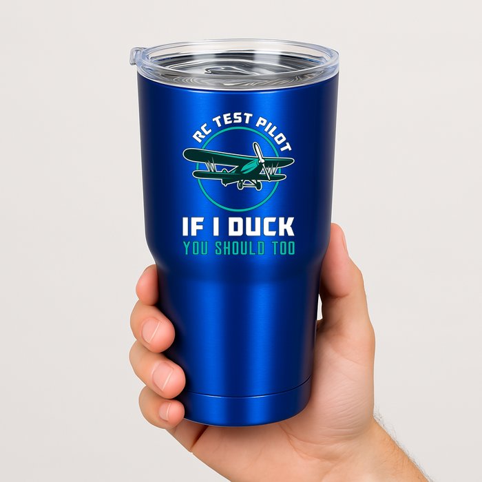 Rc Test Pilot If I Duck Model Airplane Vintage Rc Plane Gift Tumbler