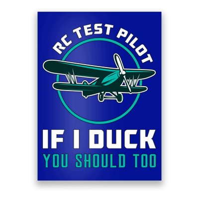 Rc Test Pilot If I Duck Model Airplane Vintage Rc Plane Gift Poster