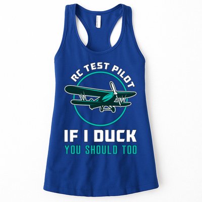 Rc Test Pilot If I Duck Model Airplane Vintage Rc Plane Gift Womens Tank Top