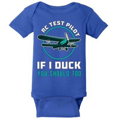 Rc Test Pilot If I Duck Model Airplane Vintage Rc Plane Gift Baby Bodysuit