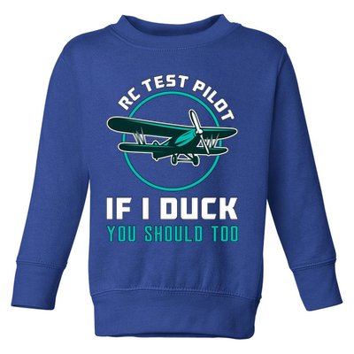 Rc Test Pilot If I Duck Model Airplane Vintage Rc Plane Gift Toddler Sweatshirt