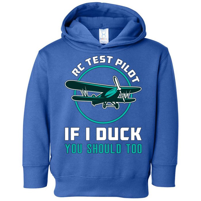 Rc Test Pilot If I Duck Model Airplane Vintage Rc Plane Gift Toddler Hoodie