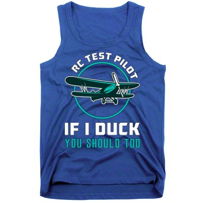 Rc Test Pilot If I Duck Model Airplane Vintage Rc Plane Gift Tank Top