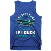 Rc Test Pilot If I Duck Model Airplane Vintage Rc Plane Gift Tank Top