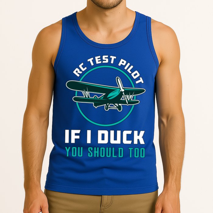 Rc Test Pilot If I Duck Model Airplane Vintage Rc Plane Gift Tank Top