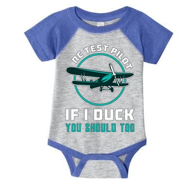 Rc Test Pilot If I Duck Model Airplane Vintage Rc Plane Gift Infant Baby Jersey Bodysuit
