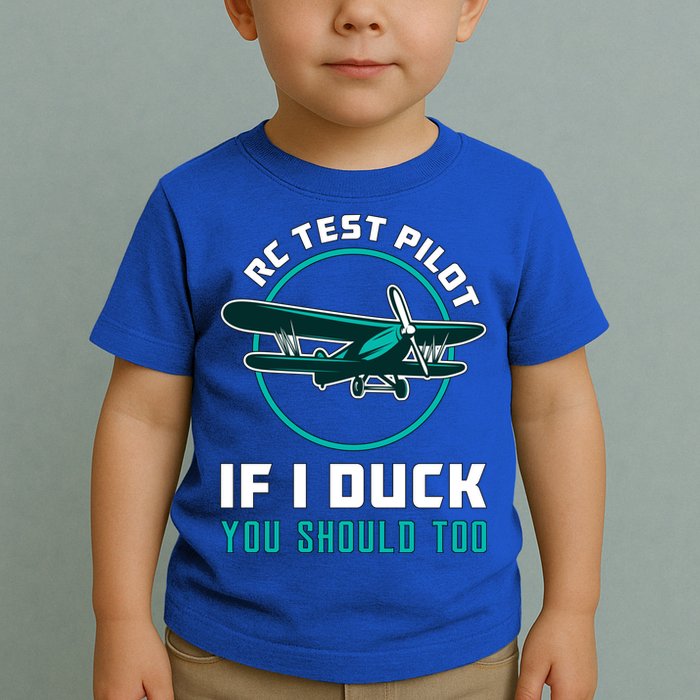 Rc Test Pilot If I Duck Model Airplane Vintage Rc Plane Gift Toddler T-Shirt