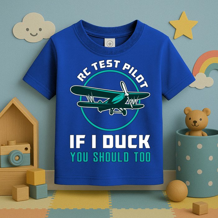 Rc Test Pilot If I Duck Model Airplane Vintage Rc Plane Gift Toddler T-Shirt