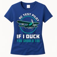 Rc Test Pilot If I Duck Model Airplane Vintage Rc Plane Gift Womens T-Shirt