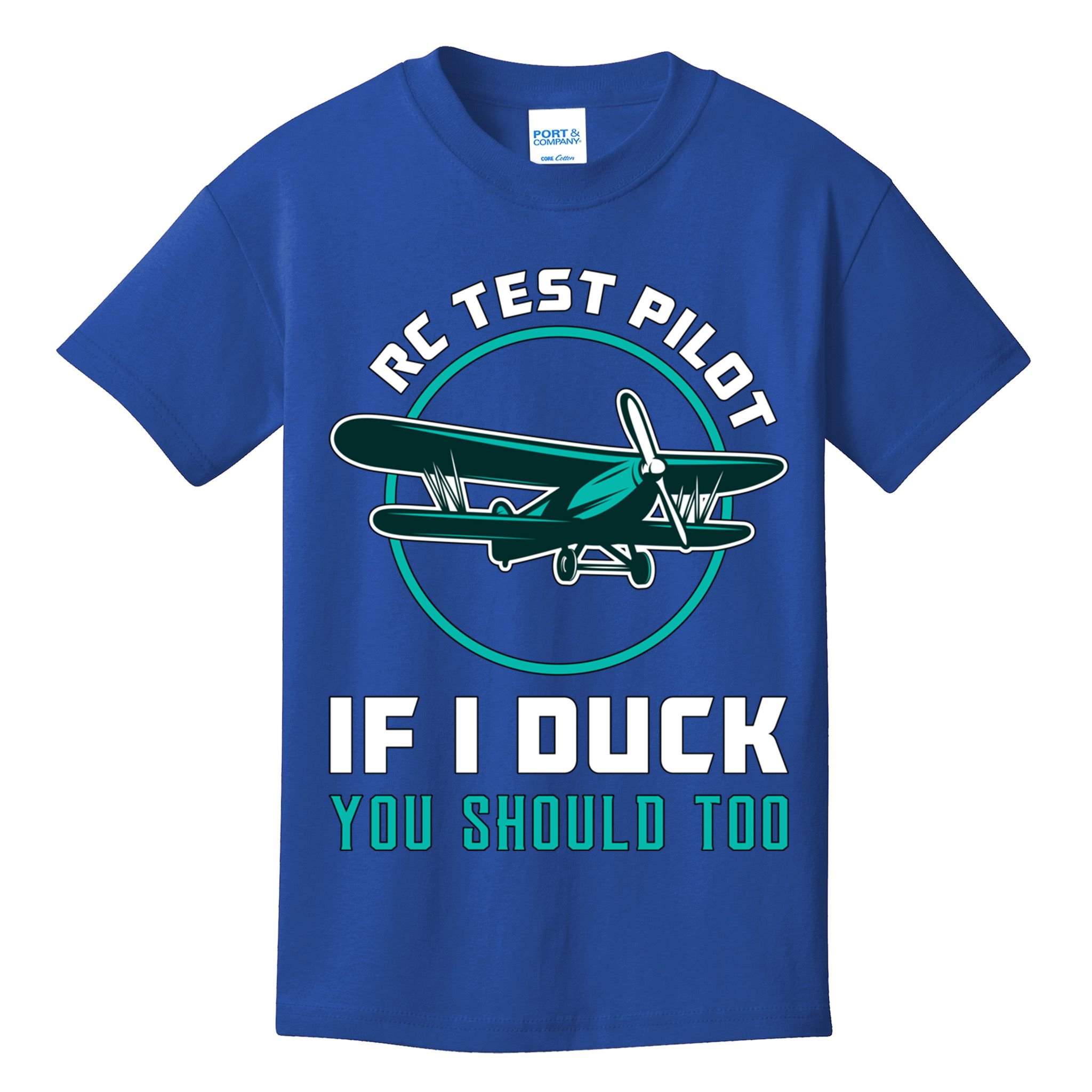 Rc Test Pilot If I Duck Model Airplane Vintage Rc Plane Gift Kids T-Shirt