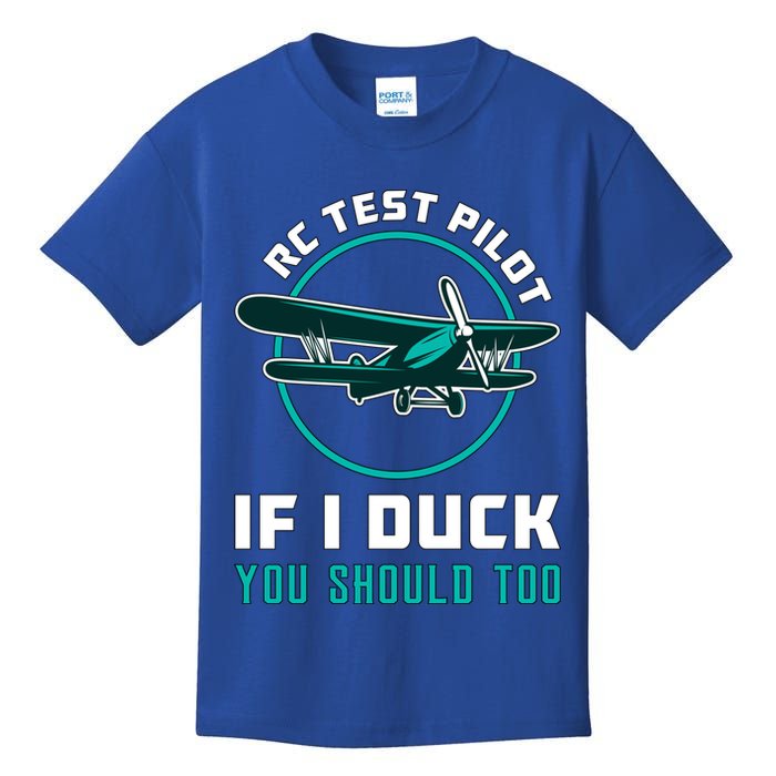 Rc Test Pilot If I Duck Model Airplane Vintage Rc Plane Gift Kids T-Shirt