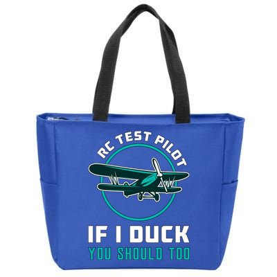 Rc Test Pilot If I Duck Model Airplane Vintage Rc Plane Gift Zip Tote Bag