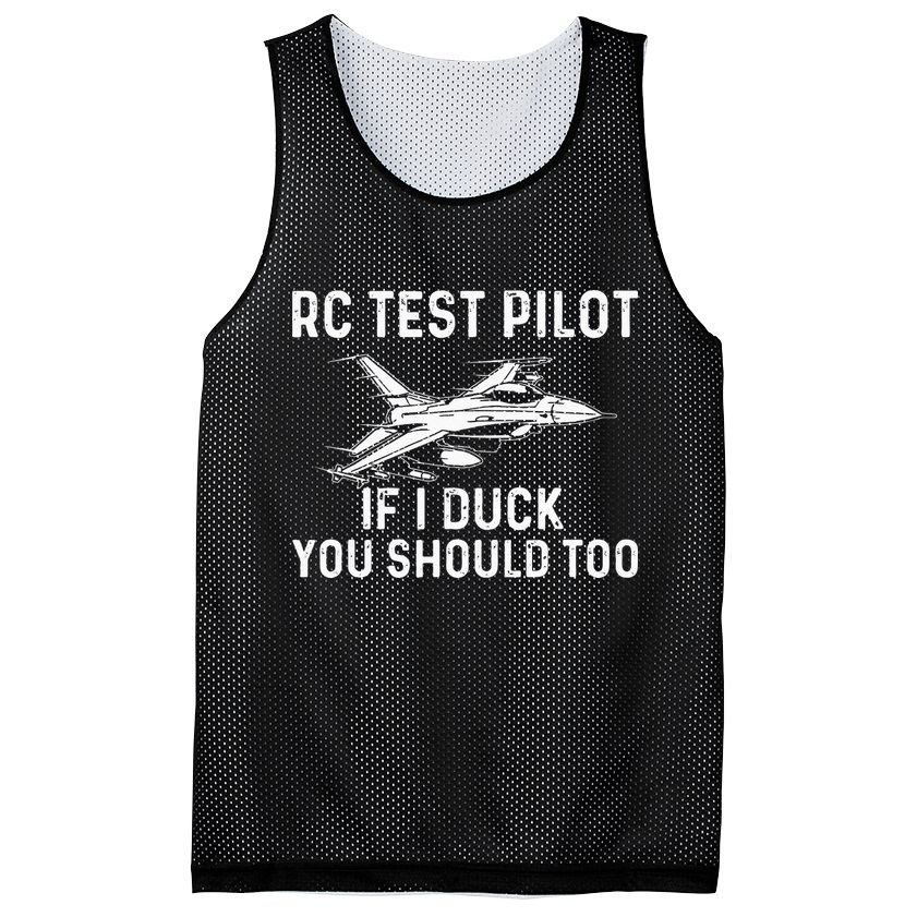 RC Test Pilot If I Duck You Should Too RC Airplane Pilot Mesh Reversible Basketball Jersey Tank