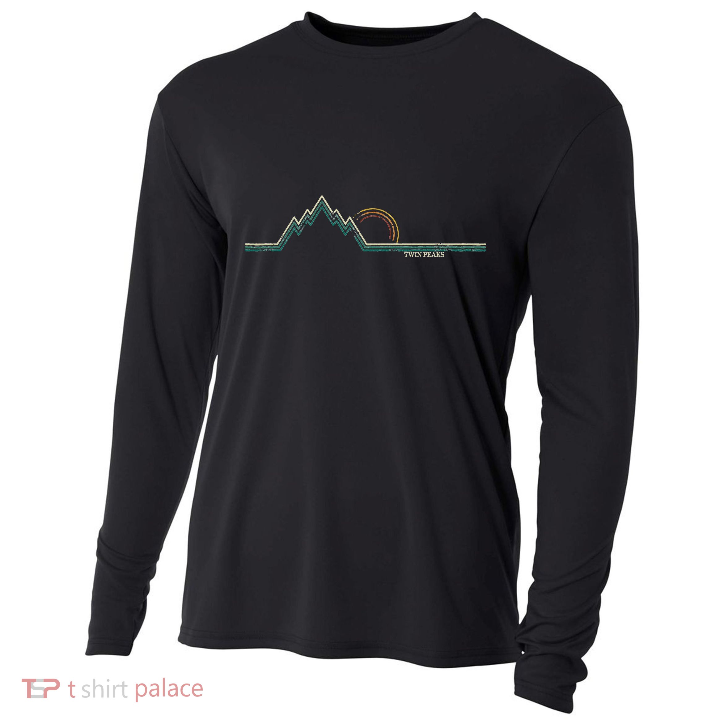 Retro Twin Peaks California Summer Hiking Cooling Performance Long Sleeve Crew