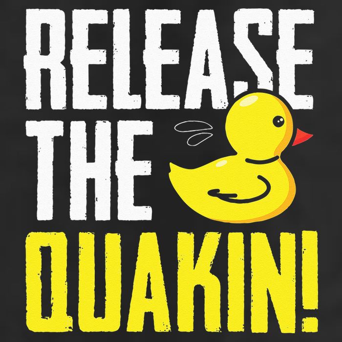 Release The Quackin! Graphic Rubber Duck Funny 7 Panel Mesh Trucker Snapback Hat