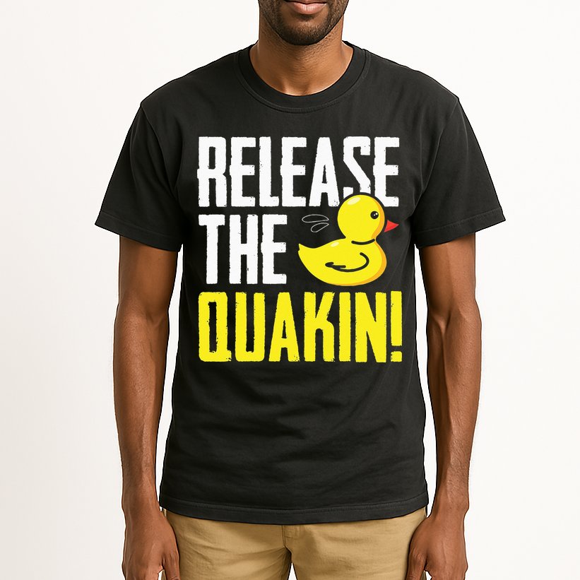 Release The Quackin! Graphic Rubber Duck Funny Tall T-Shirt