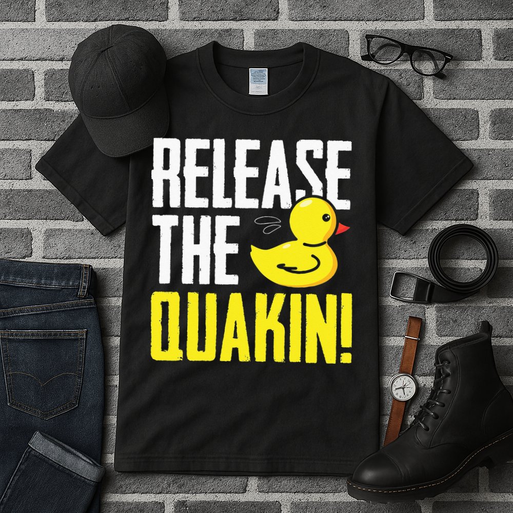 Release The Quackin! Graphic Rubber Duck Funny Tall T-Shirt