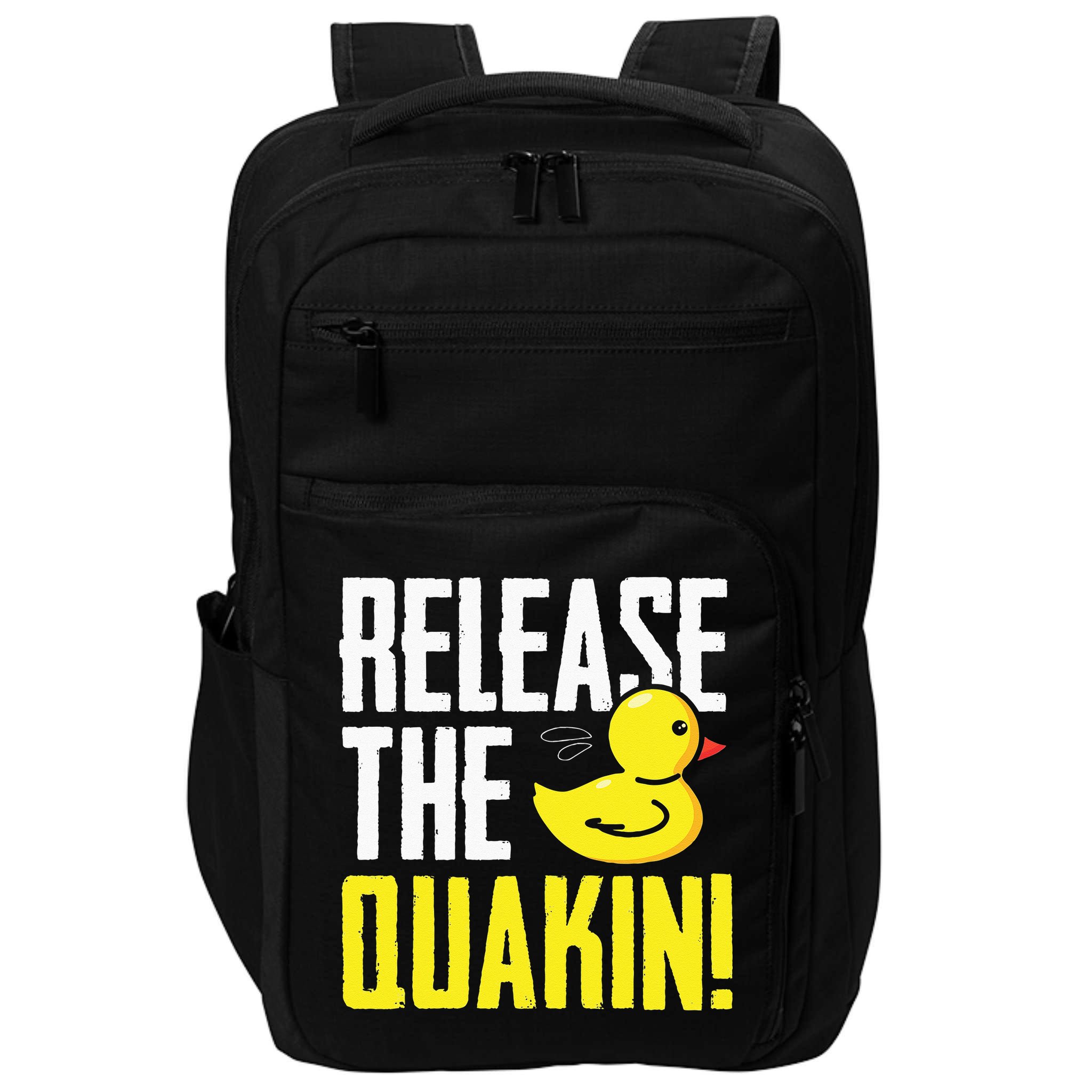 Release The Quackin! Graphic Rubber Duck Funny Impact Tech Backpack